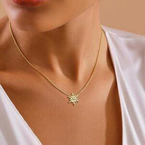 Neiman Marcus 14k Gold Plated Snowflake Necklace